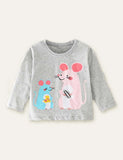 Two Mice Printed Long-Sleeved T-shirt