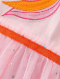 Unicorn Appliqué Embroidered Mesh Dress - Mini Taylor