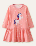 Unicorn Appliqué Long Sleeve Dress - Mini Taylor