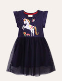 Unicorn Appliqué Mesh Dress