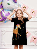 Unicorn Appliqué Star Embroidered Dress - Mini Taylor