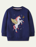 Sweatshirt mit Einhorn-Applikation