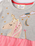 Unicorn Embroidered Long Sleeve Dress - Mini Taylor