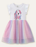 Unicorn Rainbow Mesh Dress - Mini Taylor