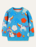 Sweat-shirt à imprimé arc-en-ciel Licorne