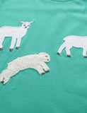 Unisex Cartoon Sheep Appliqué T-shirt - Mini Taylor