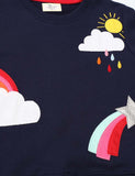 Unisex Rainbow Appliqué Raindrop Embroidered Sweatshirt - Mini Taylor