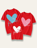 Valentine's Day Heart Printed Family Matching T-Shirt - Mini Taylor