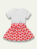 Valentine's Day Heart Printed T-Shirt+ Multi Heart Skirt - Mini Taylor