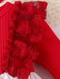 Valentine‘s Day Lace Heart Printed Long Sleeve Dress - Mini Taylor