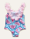 Watermelon Printed Flower Swimsuit - Mini Taylor