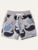 Shorts con estampado de ballenas