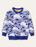 Whale Wave Printed Sweatshirt - Mini Taylor