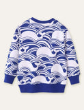 Whale Wave Printed Sweatshirt - Mini Taylor