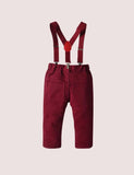 Wine Red Overalls Party Suit - Mini Taylor