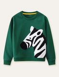 Zebra Appliqué Casual Sweatshirt - Mini Taylor