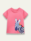 Zebra Appliqué Crewneck T-shirt - Mini Taylor