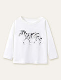 Zebra Bedrukt T-shirt met lange mouw