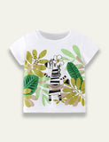 Rundhals-T-Shirt mit Zebra-Print