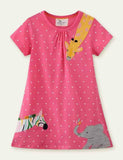 Zoo Appliqué Princess A- line Knitted Dress - Mini Taylor