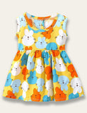 Vestido con estampado de conejito lindo de Pascua