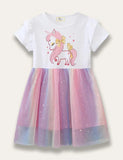 Unicorn Print Tulle Dress - Mini Taylor