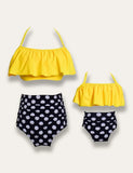 High Waist Ruffled Family Matching Swim Suit - Mini Taylor