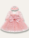 3D Floral Bow Fluffy Dress - Mini Taylor