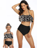 High Waist Ruffled Family Matching Swim Suit