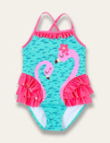 Ruffled Flamingo Print Swimsuit - Mini Taylor