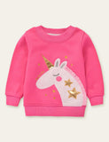 Animal Unicorn Appliqué Embroidered Sweatshirt - Mini Taylor