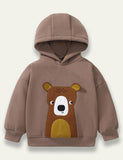 Bear Appliqué Hooded Sweatshirt - Mini Taylor