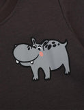 Black Hippopotamus Print T-shirt - Mini Taylor