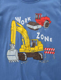 Blue Excavator Print T-shirt - Mini Taylor