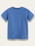 Blue Excavator Print T-shirt - Mini Taylor