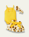 Bow Romper+Sunflower Skirt - Mini Taylor