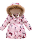 Butterfly Printed Fur Collar Coat - Mini Taylor