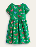 Butterfly Short-sleeved Fun Jersey Dress - Mini Taylor