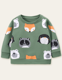 Sudadera con estampado de animales de dibujos animados