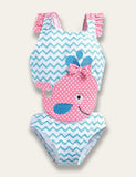 Cartoon Appliqué One Piece Swimsuit - Mini Taylor