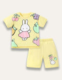 Cartoon Bunny Fruit T-Shirt+Shorts - Mini Taylor