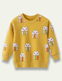 Cartoon Cloud Rainbow Cotton Long Sleeve Sweatshirt