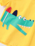 Cartoon Crocodile Appliqué T-shirt Set - Mini Taylor