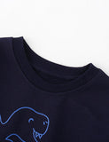 Cartoon Dinosaur Embroidered Sweatshirt - Mini Taylor