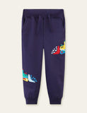 Cartoon Excavator Embroidery Sweatpants - Mini Taylor