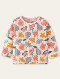 Cartoon Flower and Fruit Printed Long Sleeve T-shirt - Mini Taylor