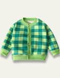 Cartoon Flower Plaid Cardigan - Mini Taylor