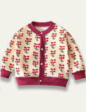 Cartoon Flower Plaid Cardigan - Mini Taylor