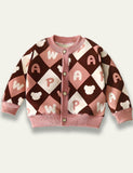 Cartoon Flower Plaid Cardigan - Mini Taylor