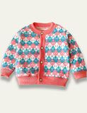 Cartoon Flower Plaid Cardigan - Mini Taylor